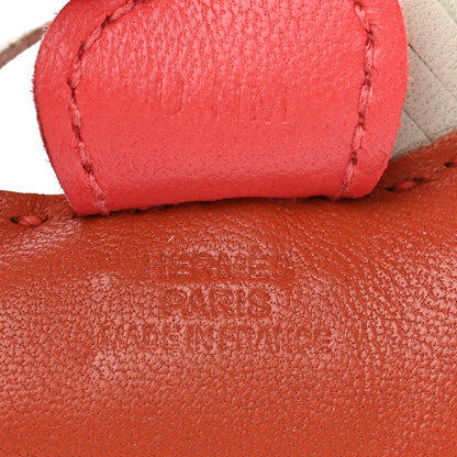Hermes Milo Lambskin Grigri Rodeo Horse Bag Charm PM Cornaline Craie Rose Texas 3 of 4