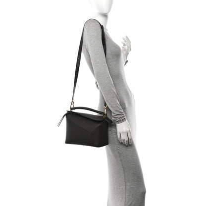 Loewe Soft Grained Calfskin Small Puzzle Edge Bag Dark Grey 2 of 9