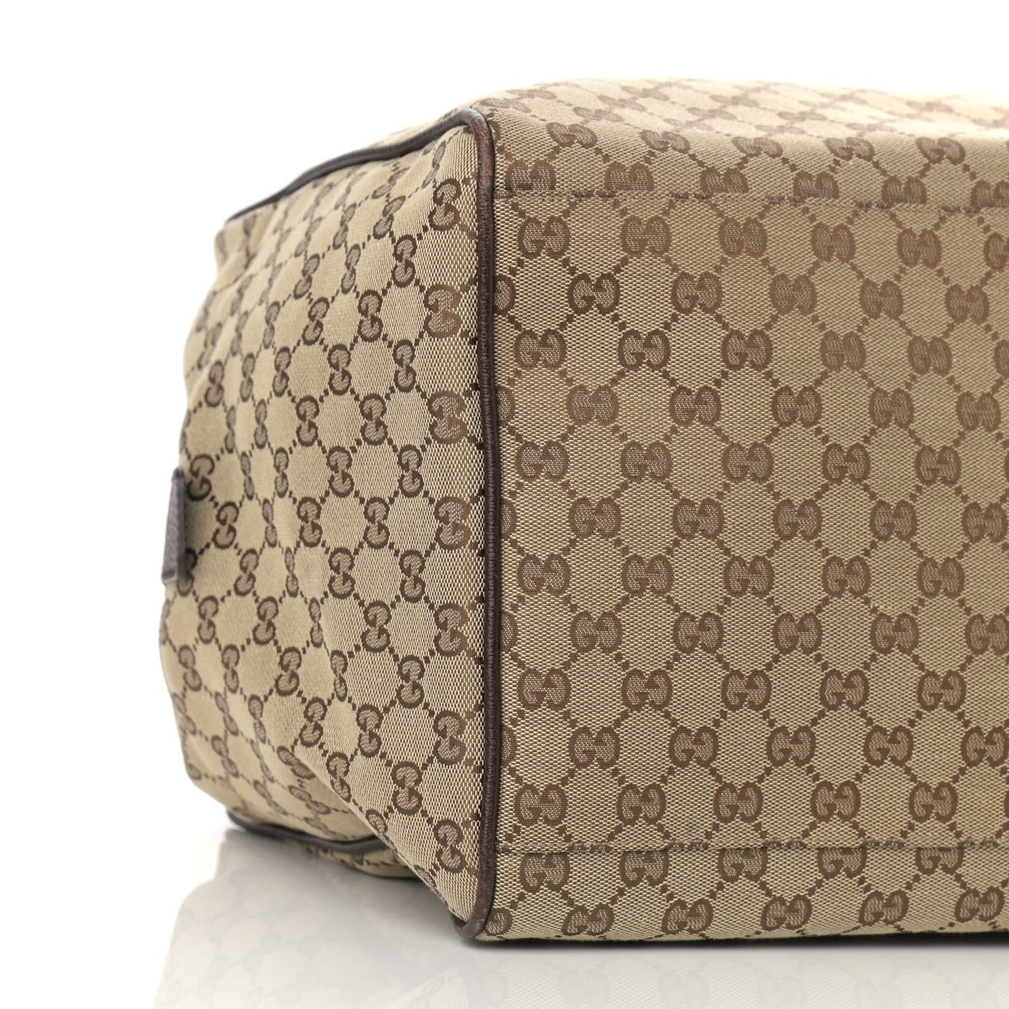 GG Monogram Web Medium Collapsible Carry On Duffle Beige Brown