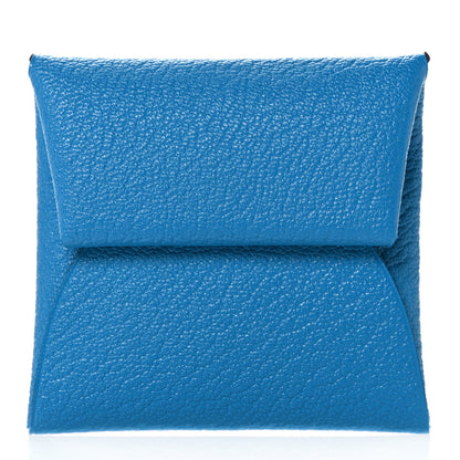 Hermes Chevre Mysore Bastia Verso Coin Purse Bleu Frida Cuivre 1 of 8