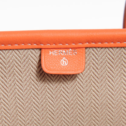 Hermes Swift Toile Petit H Decoupe Basse PM Skeleton Tote Crevette Natural 5 of 7