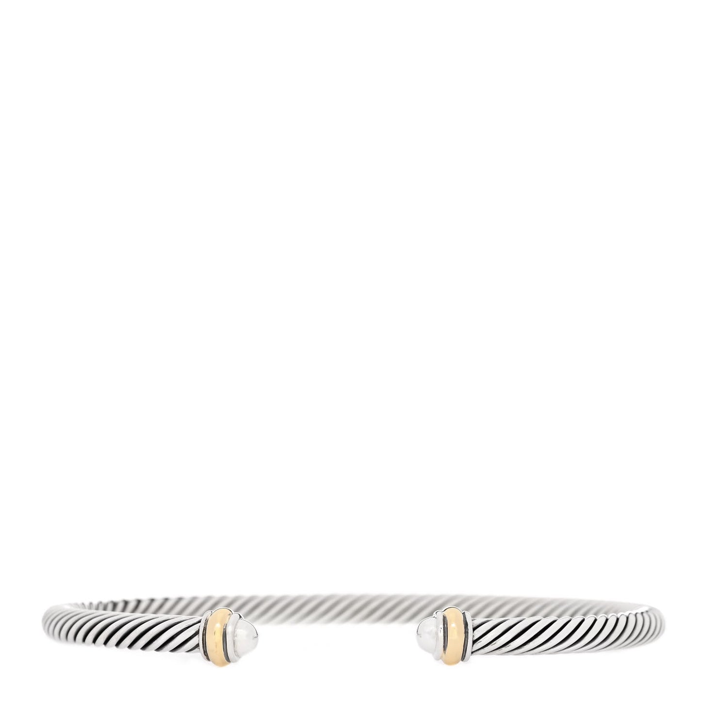 Sterling Silver 18K Yellow Gold 4mm Cable Classics Bracelet