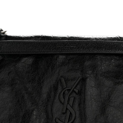 Saint Laurent Crinkled Calfskin Monogram Medium Niki Chain Satchel Black 8 of 13