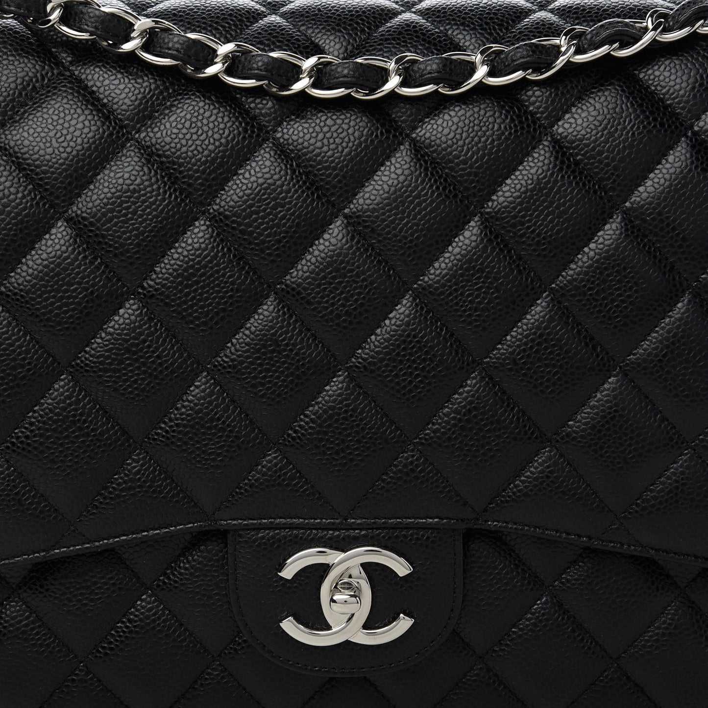 Caviar Quilted Maxi Double Flap Black
