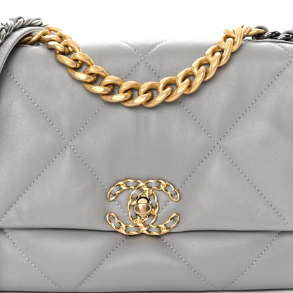 Chanel Lambskin Quilted Medium Chanel 19 Flap Grey 8 of 10