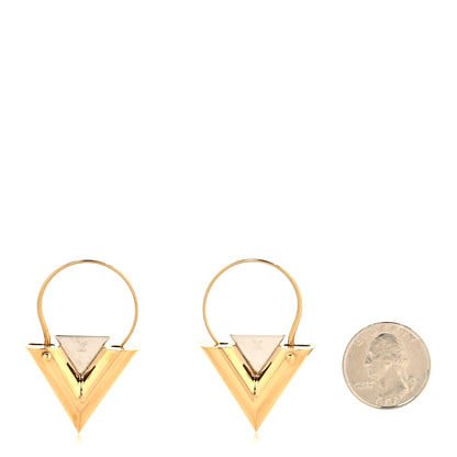 Louis Vuitton Metal V For Vuitton Earrings Gold Silver 2 of 4