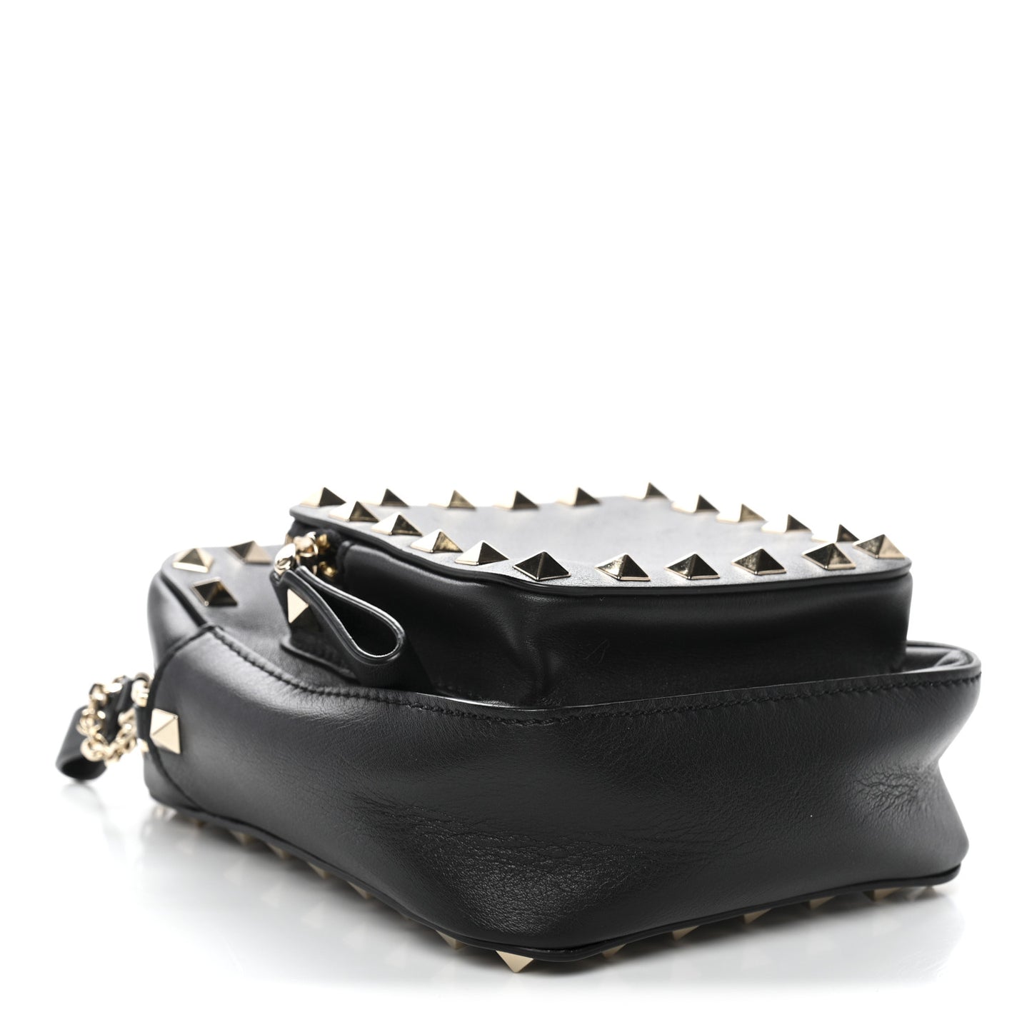 Calfskin Rockstud Crossbody Black