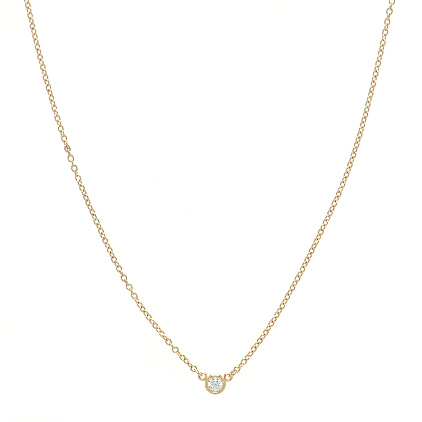 18K Yellow Gold Diamond .05ct Elsa Peretti Diamonds by the Yard Pendant Necklace