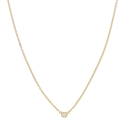 Tiffany 18K Yellow Gold Diamond .05ct Elsa Peretti Diamonds by the Yard Pendant Necklace 1 of 4