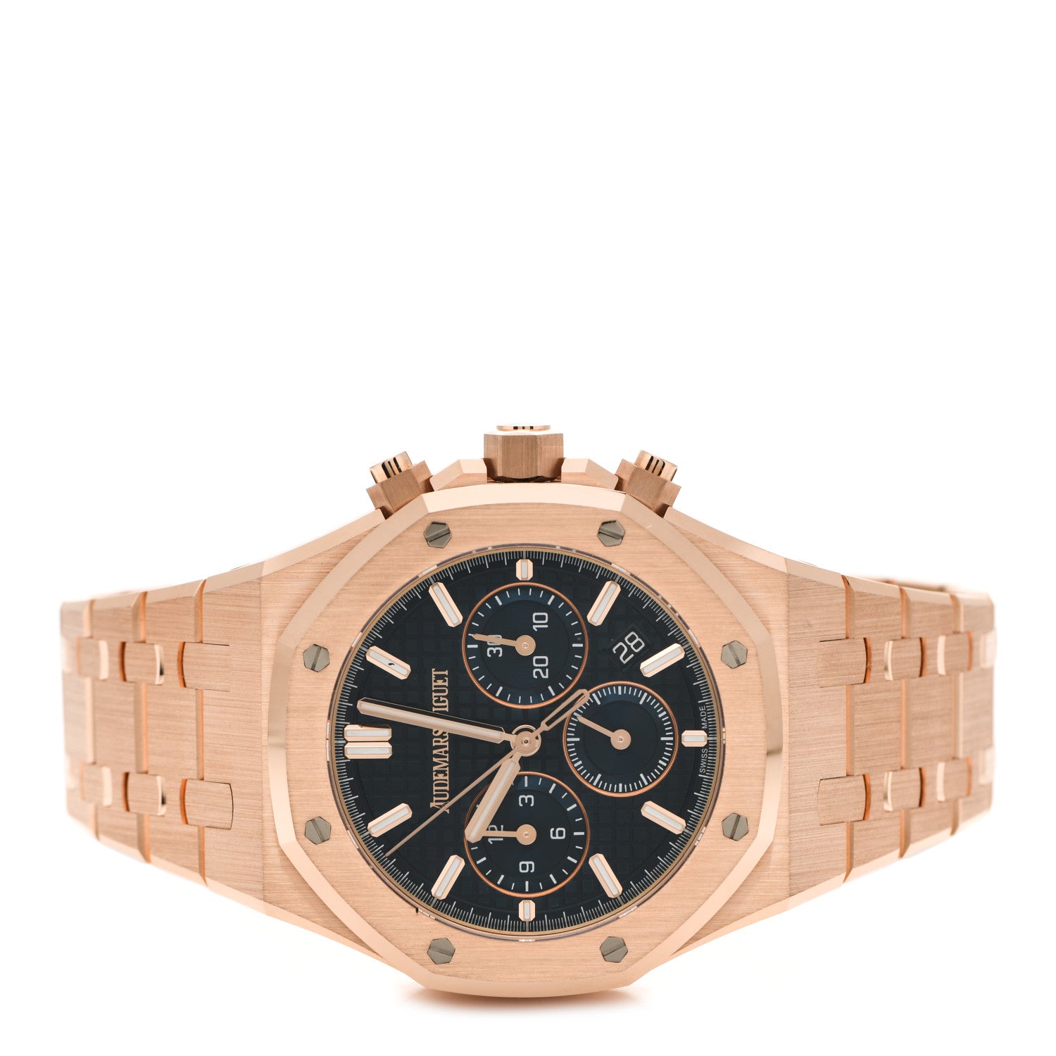 Audemars Piguet 18K Rose Gold 38mm Royal Oak Chronograph Automatic Watch Blue 26715OR.OO.13560R.01 2 of 5