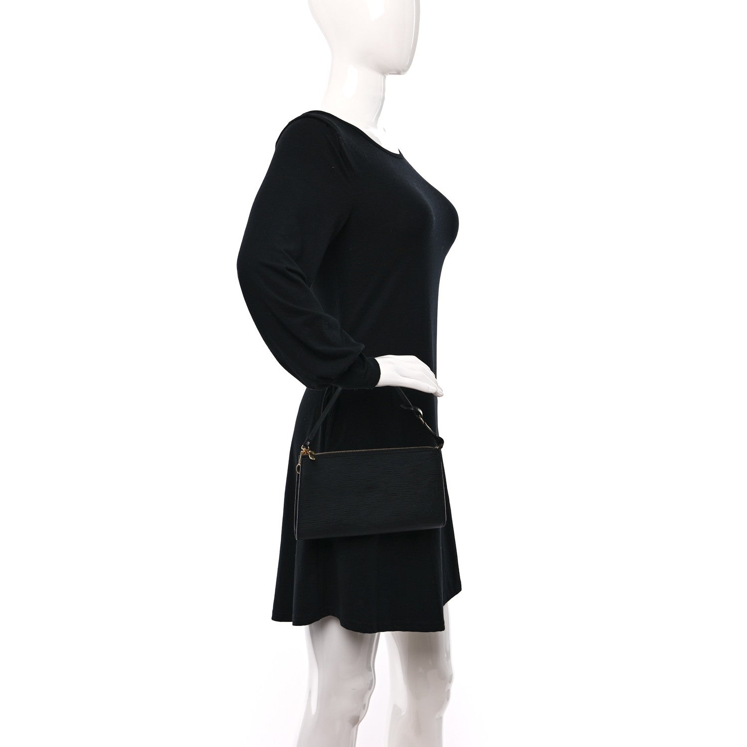 Louis Vuitton Epi Pochette Accessories 24 Black 3 of 9