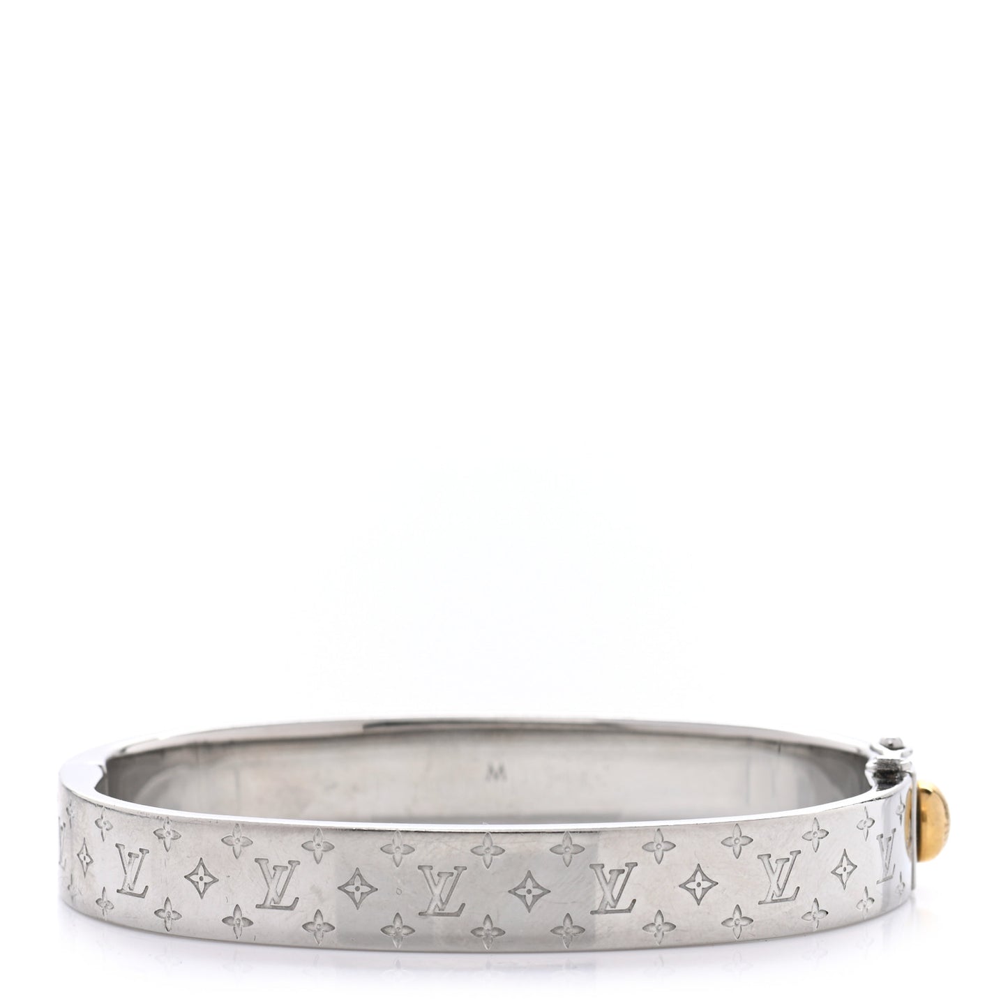 Brass Palladium Plated Nanogram Cuff M Silver