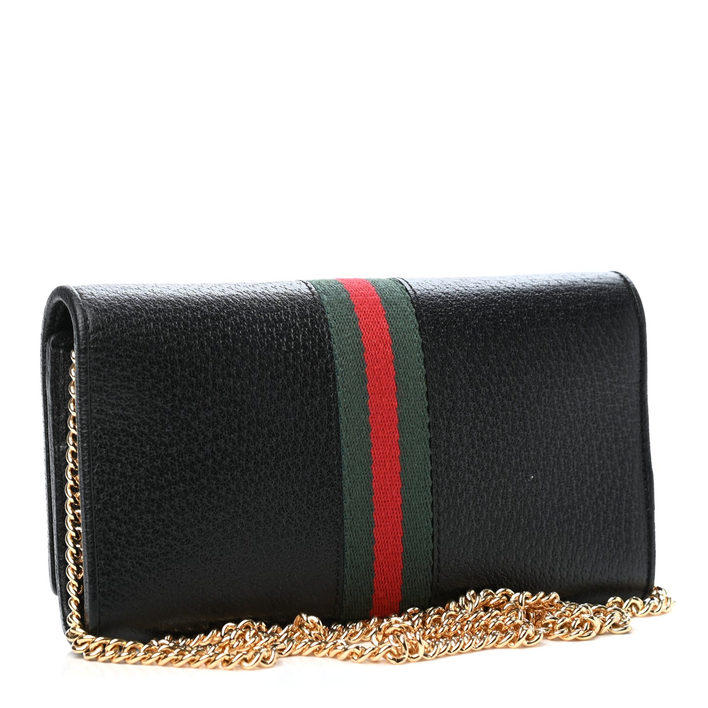 Calfskin Web Ophidia Wallet On Chain Black