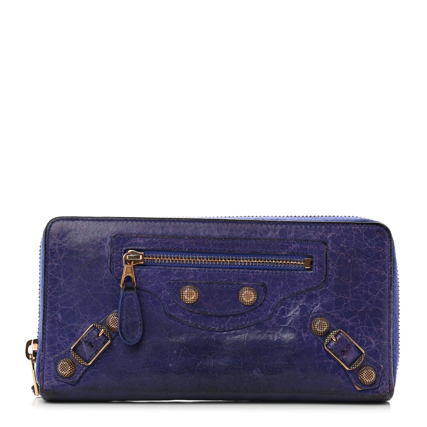 Agneau Giant 12 Gold Hardware Continental Zip Around Wallet Bleu Lavande