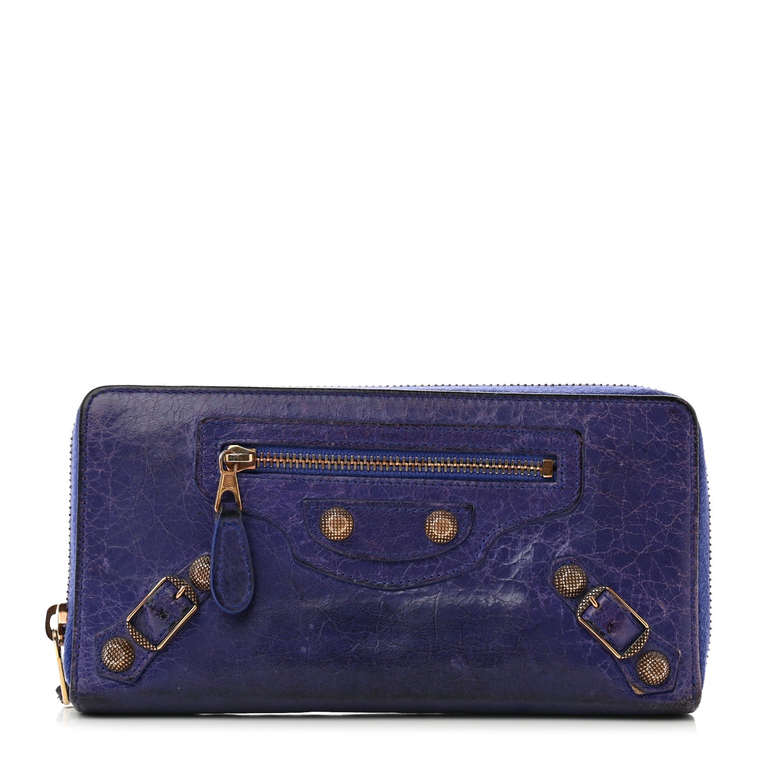 Balenciaga Agneau Giant 12 Gold Hardware Continental Zip Around Wallet Bleu Lavande 1 of 10