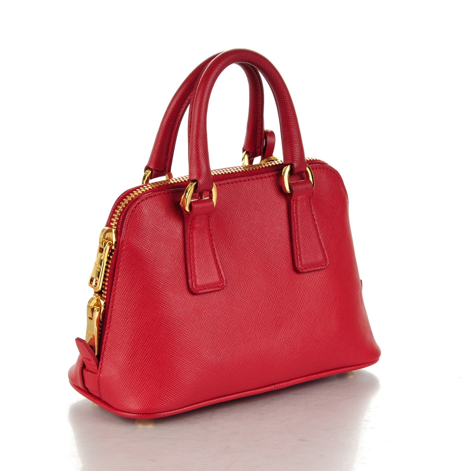 Prada Saffiano Lux Mini Promenade Tote Fuoco 3 of 7