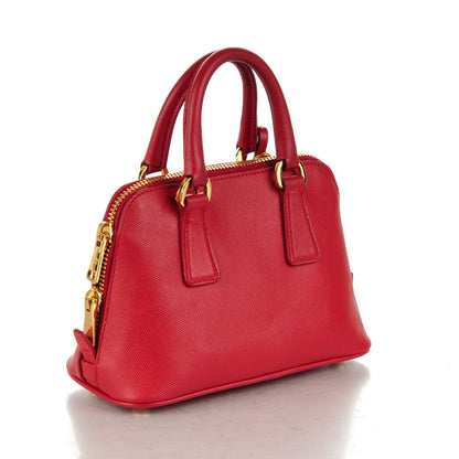 Prada Saffiano Lux Mini Promenade Tote Fuoco 3 of 7