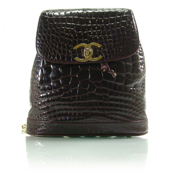 Chanel Vintage Crocodile Drawstring Backpack 1 of 13