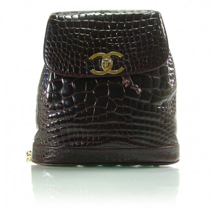 Chanel Vintage Crocodile Drawstring Backpack 1 of 13
