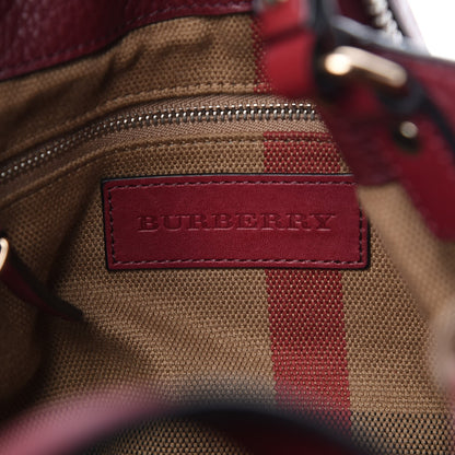 Burberry Grainy Calfskin House Check Small Maidstone Burgundy Red 7 of 11