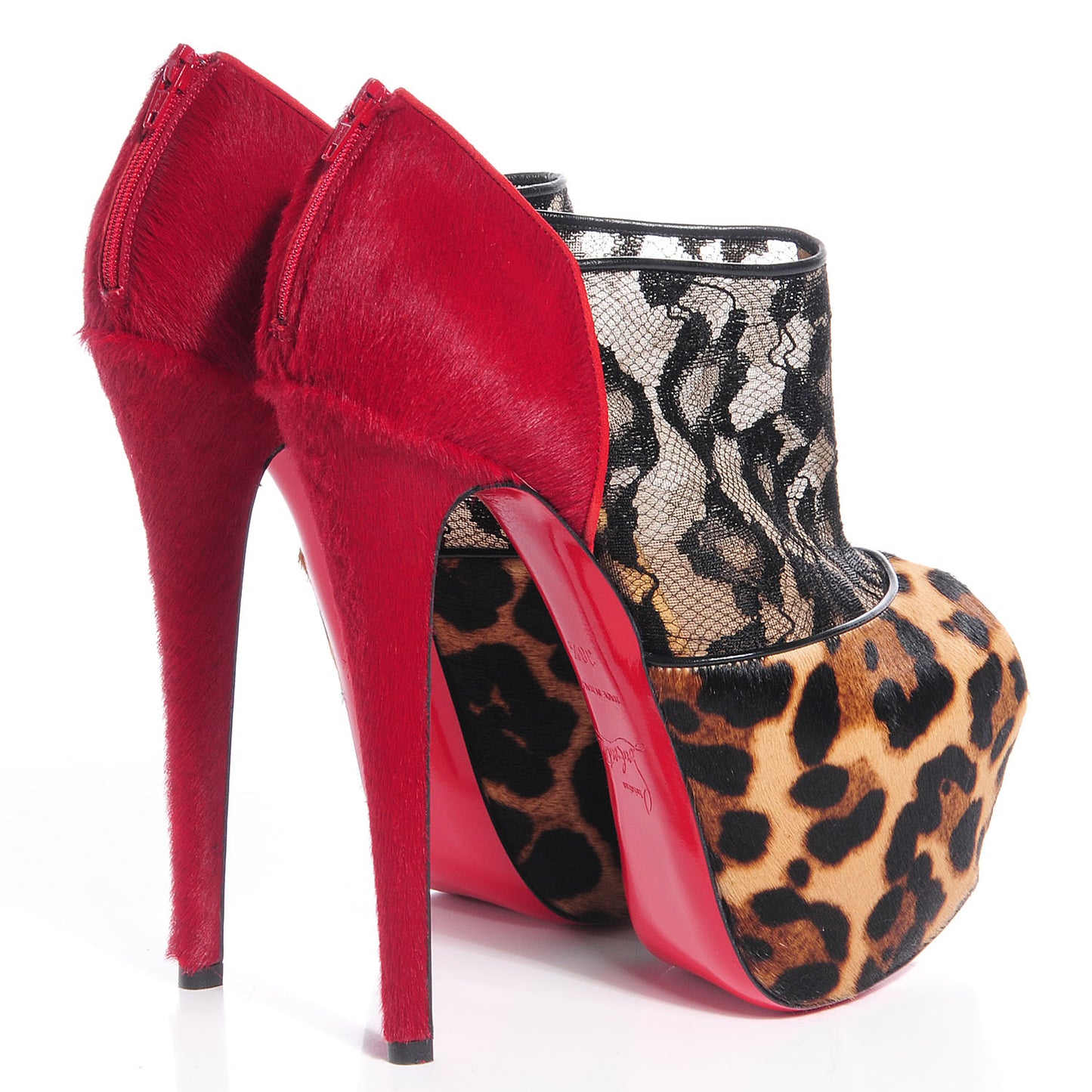 Lace Calf Hair Printed Leopard Aeronotoc 160 Bootie 38.5