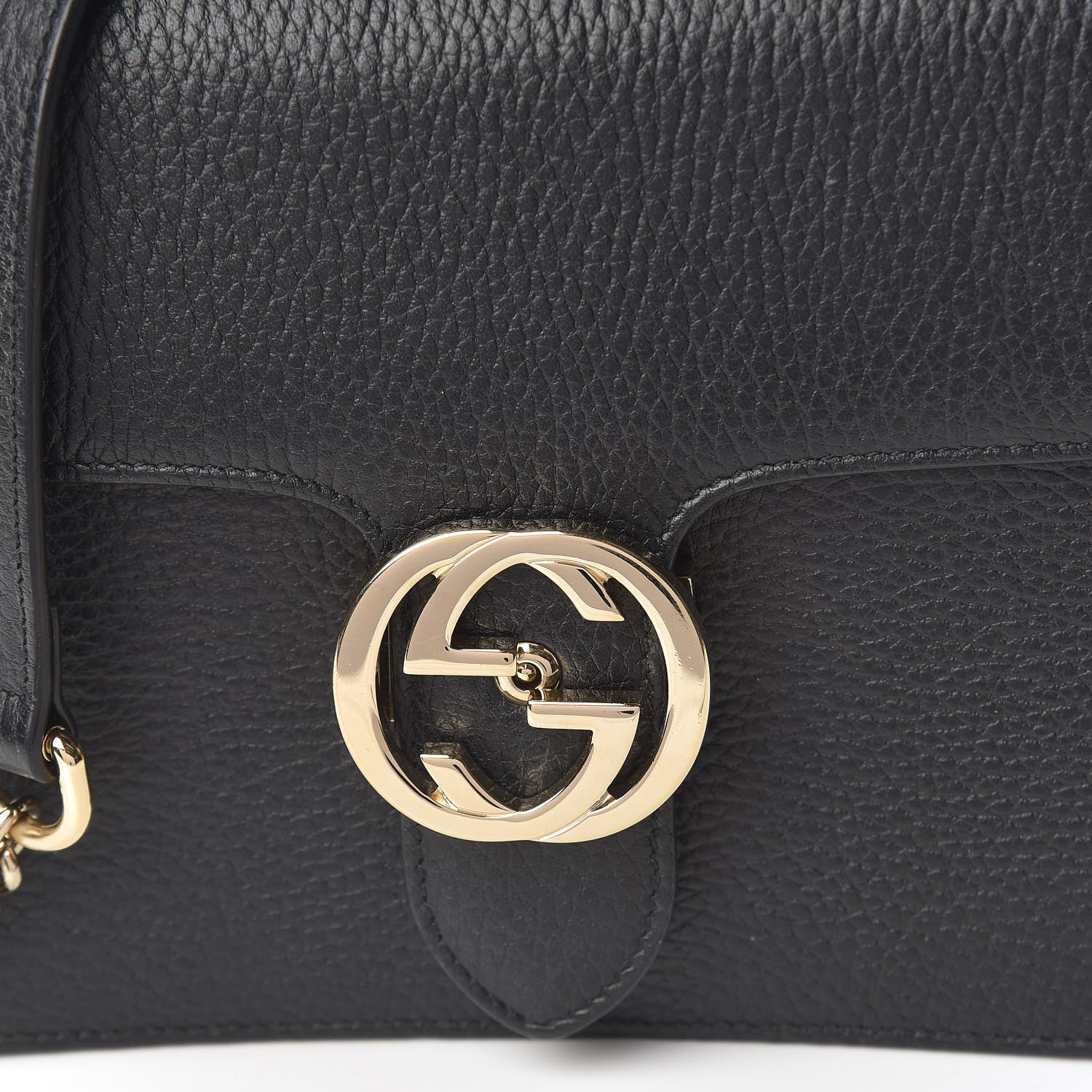 Gucci Dollar Calfskin Small Interlocking G Shoulder Bag Black 8 of 12