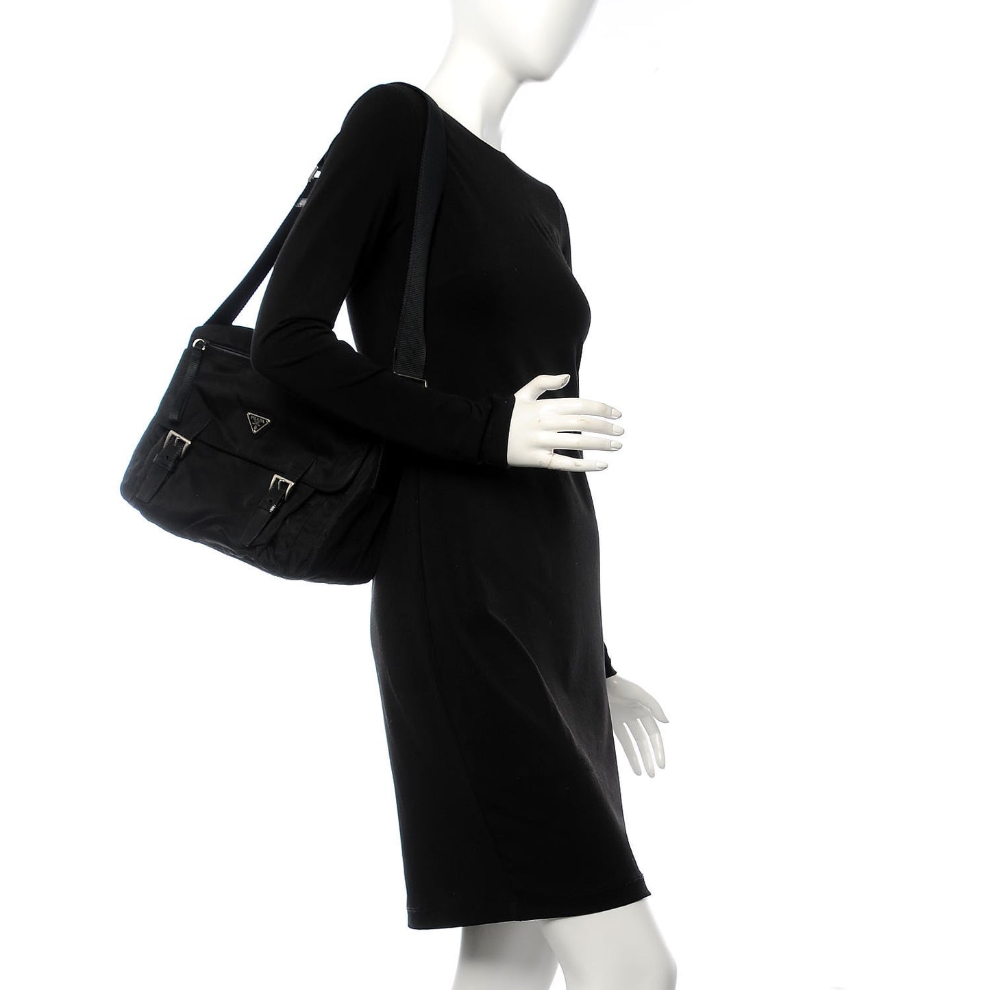 Nylon Vela Messenger Bag Black