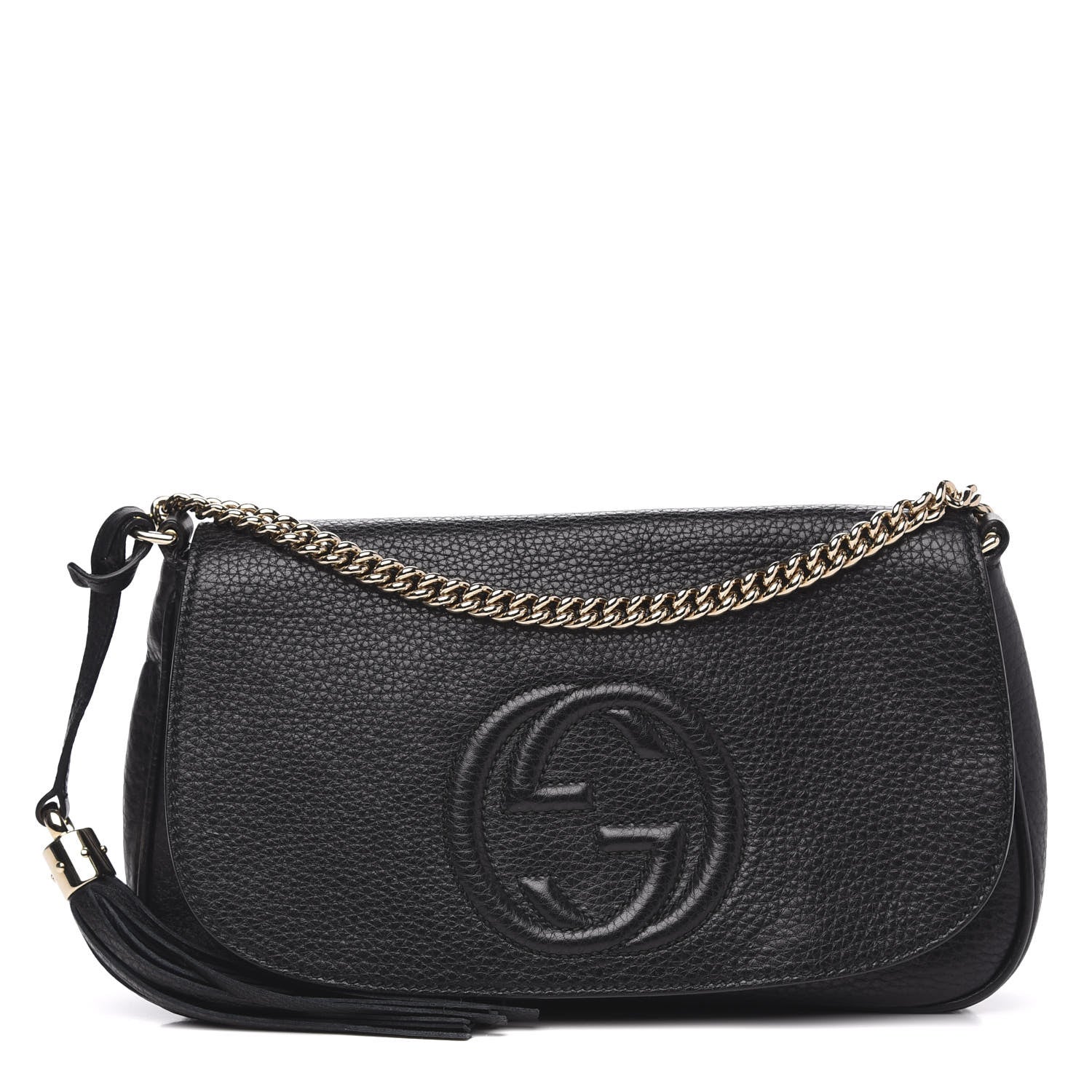 Gucci Pebbled Calfskin Medium Soho Flap Crossbody Black 1 of 11