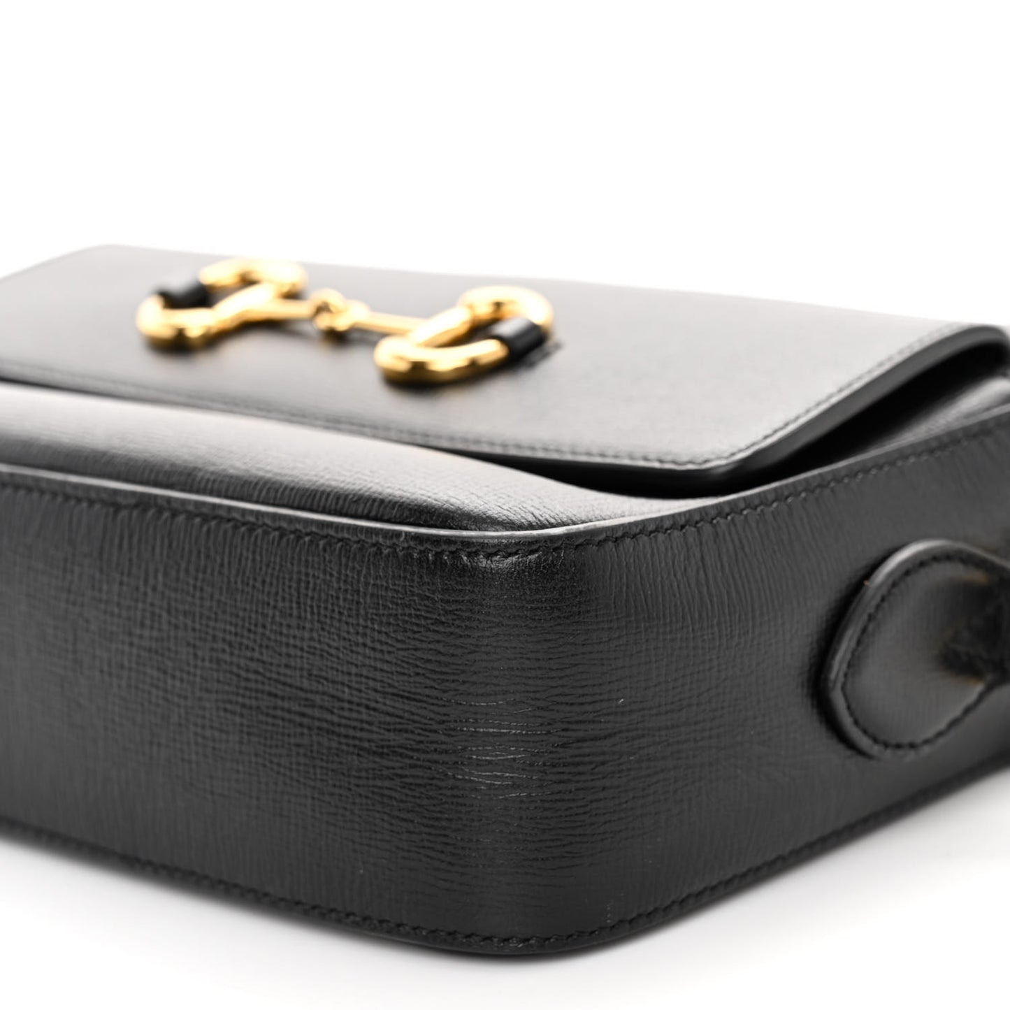 Textured Calfskin Small Horsebit 1955 Shoulder Bag Black