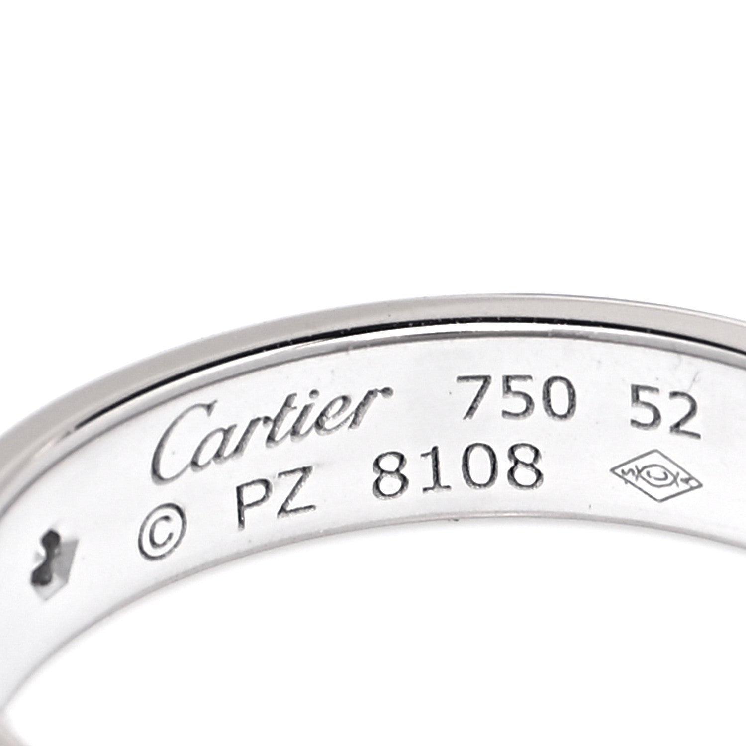 Cartier 18K White Gold Diamond 4mm LOVE Wedding Band Ring 52 6 4 of 4