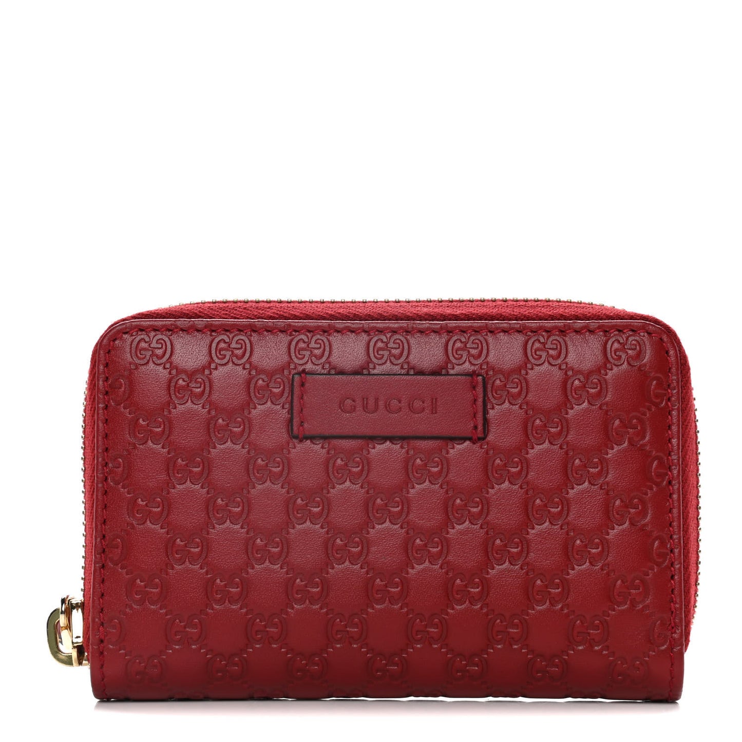 Microguccissima Zip Around Card Case Red