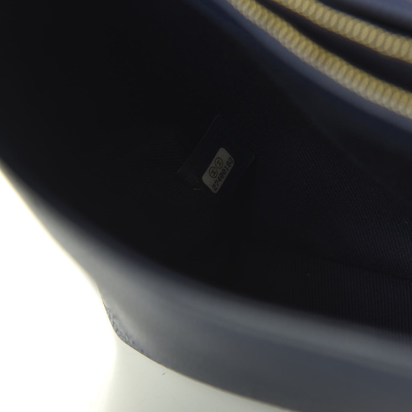 Grained Calfskin Stitched Flap Navy Blue