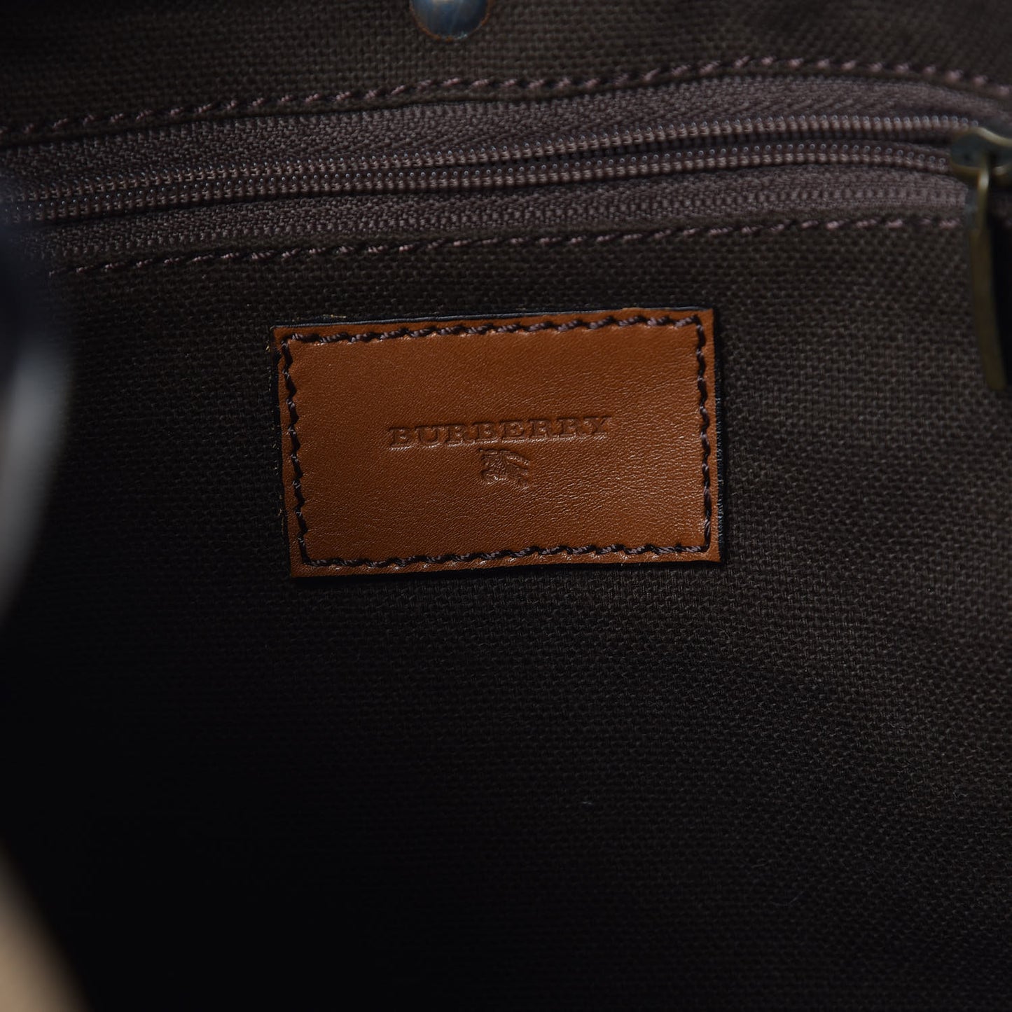 Calfskin Check Trim Hobo Brown