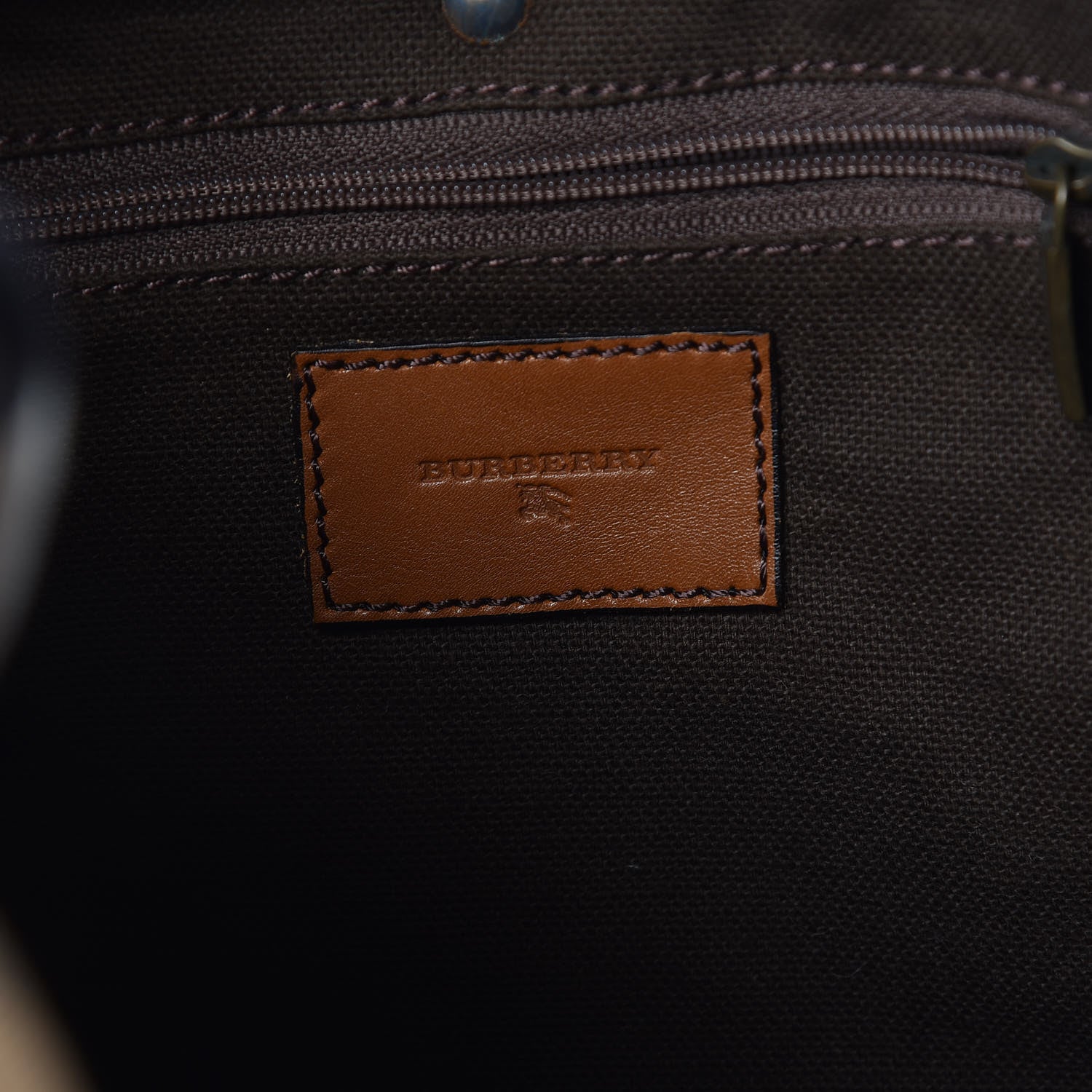 Burberry Calfskin Check Trim Hobo Brown 8 of 11