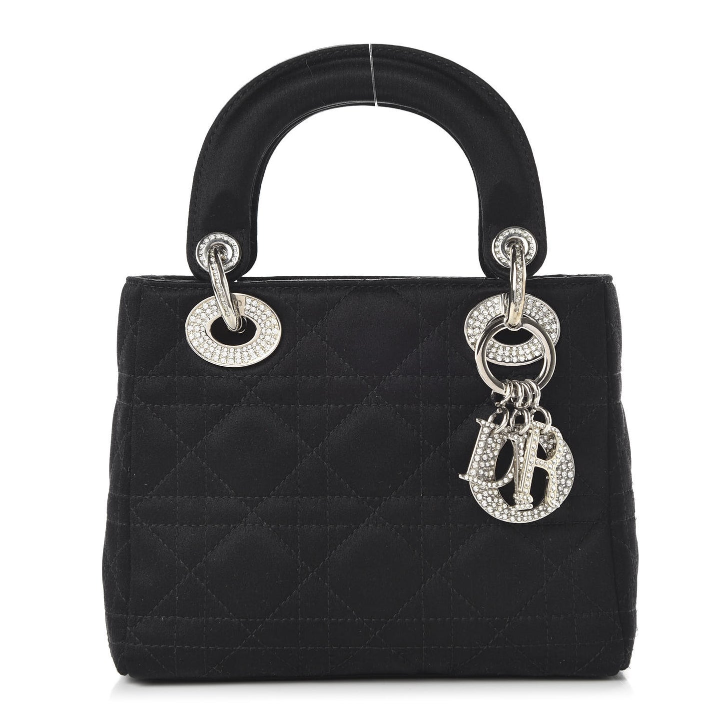Satin Swarovski Crystal Cannage Mini Lady Dior Black