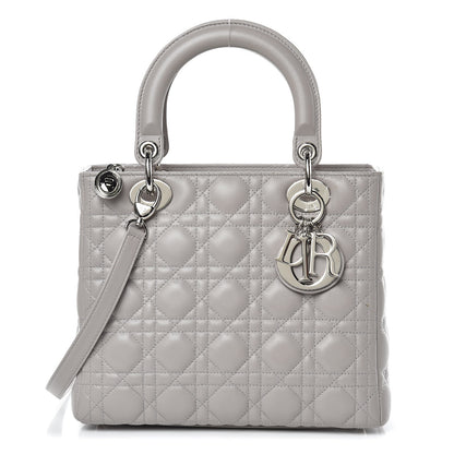 Christian Dior Lambskin Cannage Medium Lady Dior Grey 1 of 10
