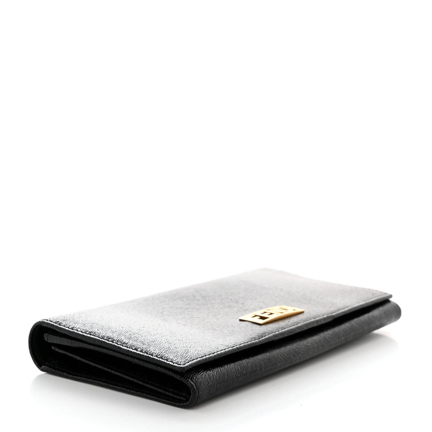 Fendi Shiny Calfskin Continental Wallet Black 4 of 9
