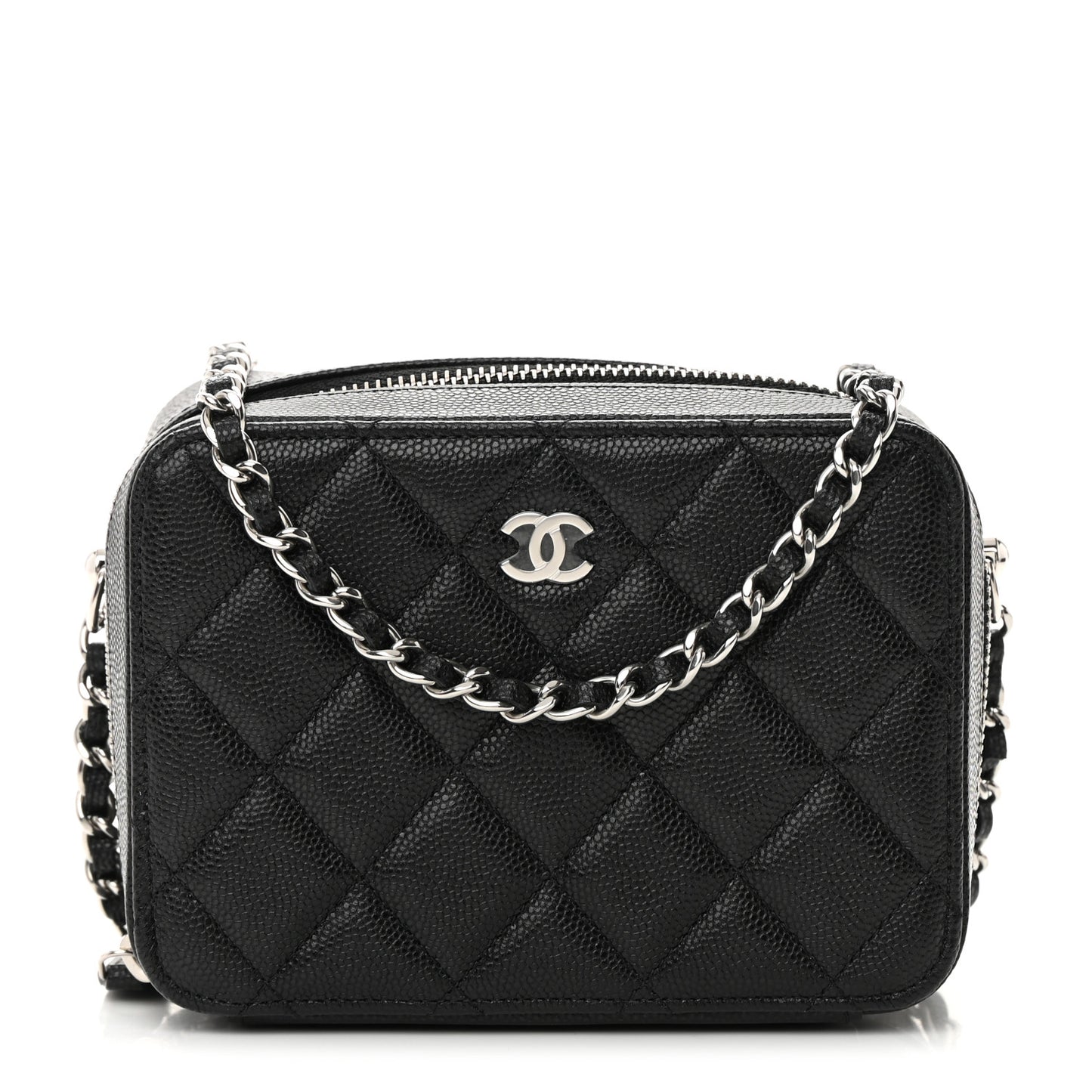 Caviar Quilted Camera Bag Black