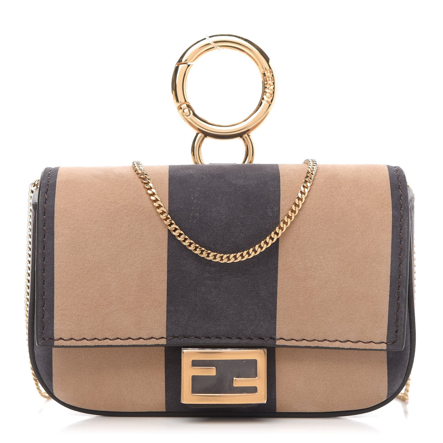 Nubuck Pequin Nano Baguette Charm Tobacco Moro Ebano