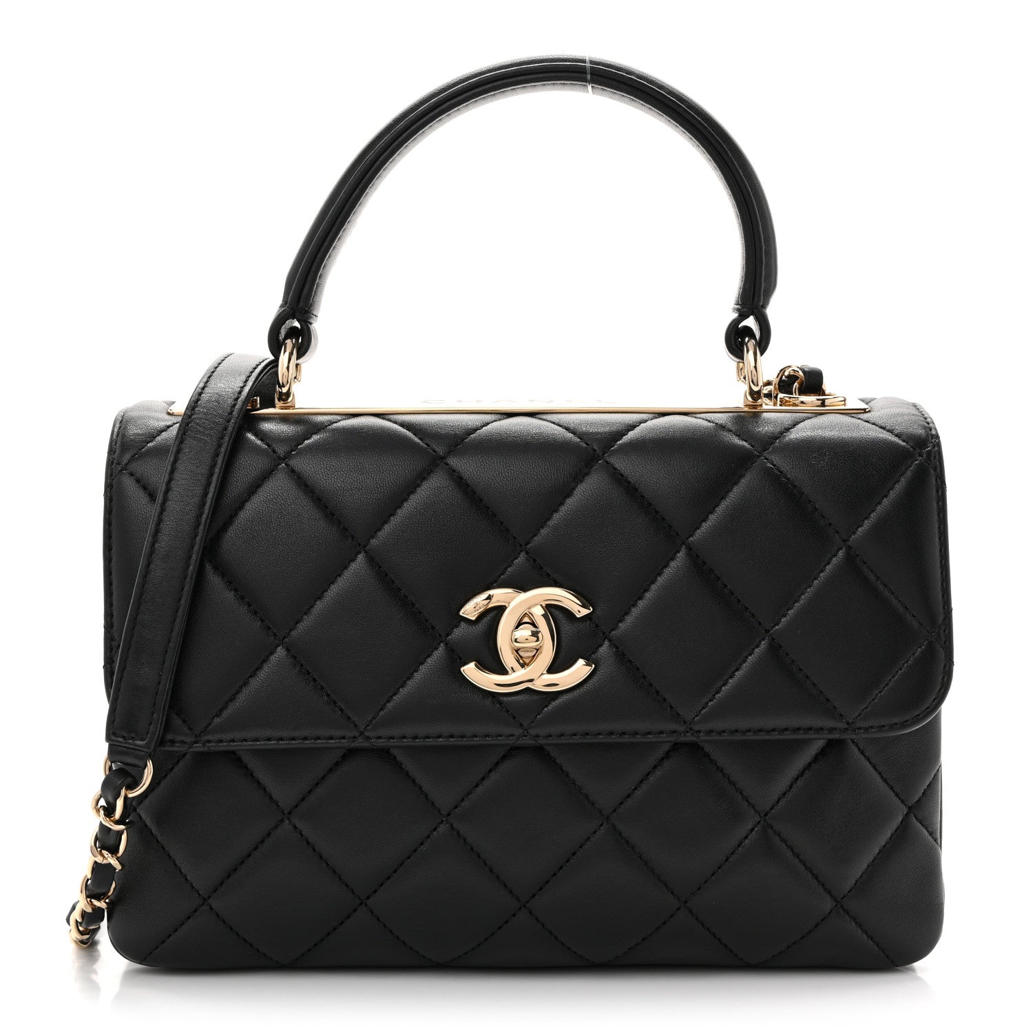 Chanel Lambskin Quilted Small Trendy CC Dual Handle Flap Bag Black 1 of 12