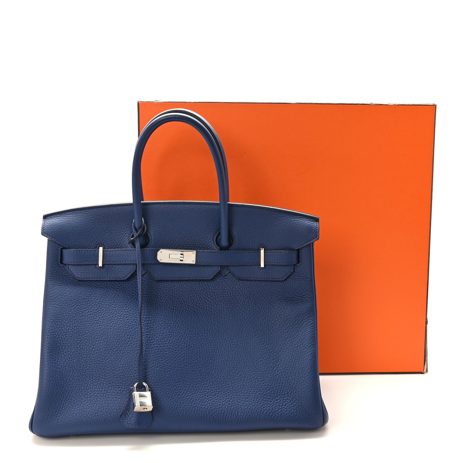 Hermes Taurillon Clemence Birkin 35 Bleu Saphir 12 of 12