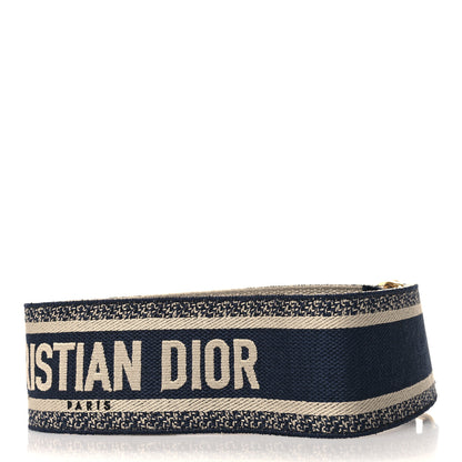 Christian Dior Canvas Embroidered Shoulder Strap Blue 2 of 5