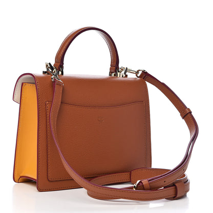 MCM Visetos Small Patricia Satchel Cognac White 3 of 10
