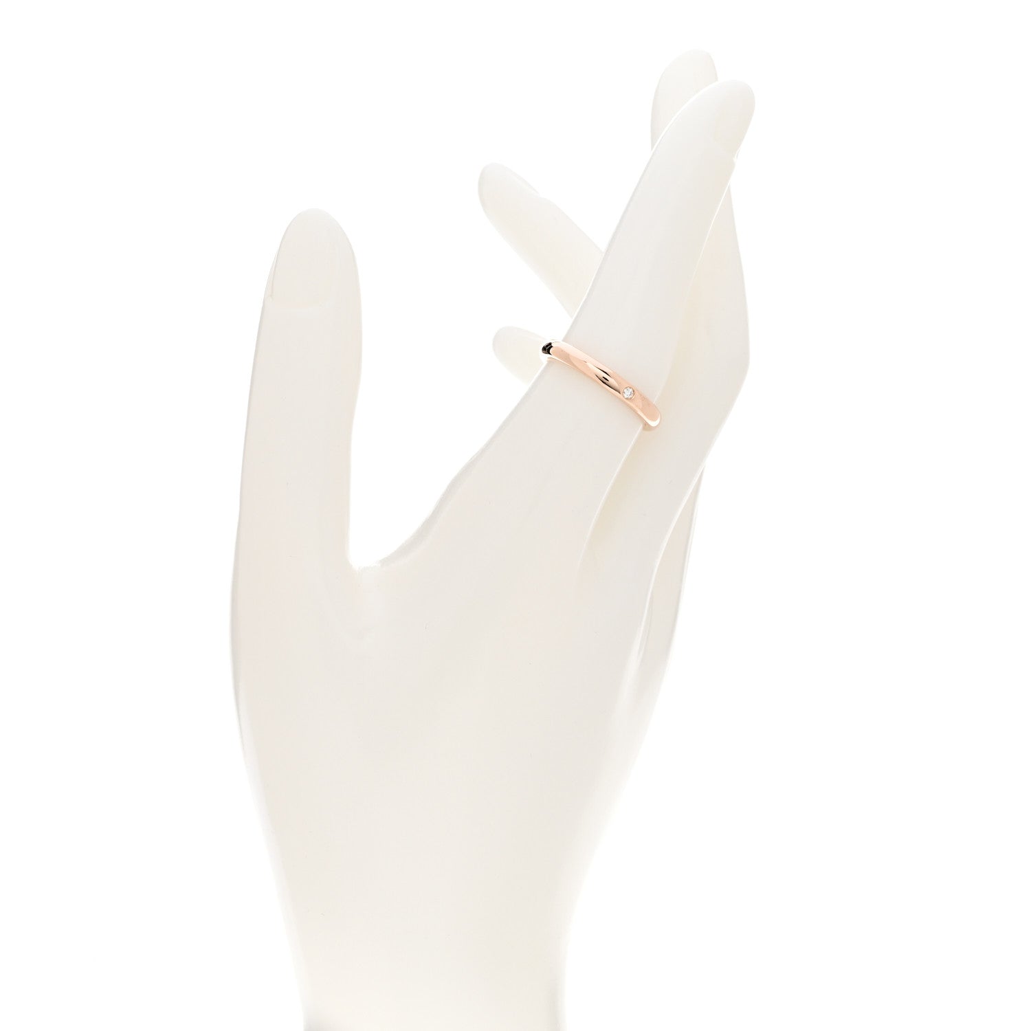 Tiffany 18K Rose Gold Diamond Elsa Peretti Band Ring 56 7.5 2 of 5