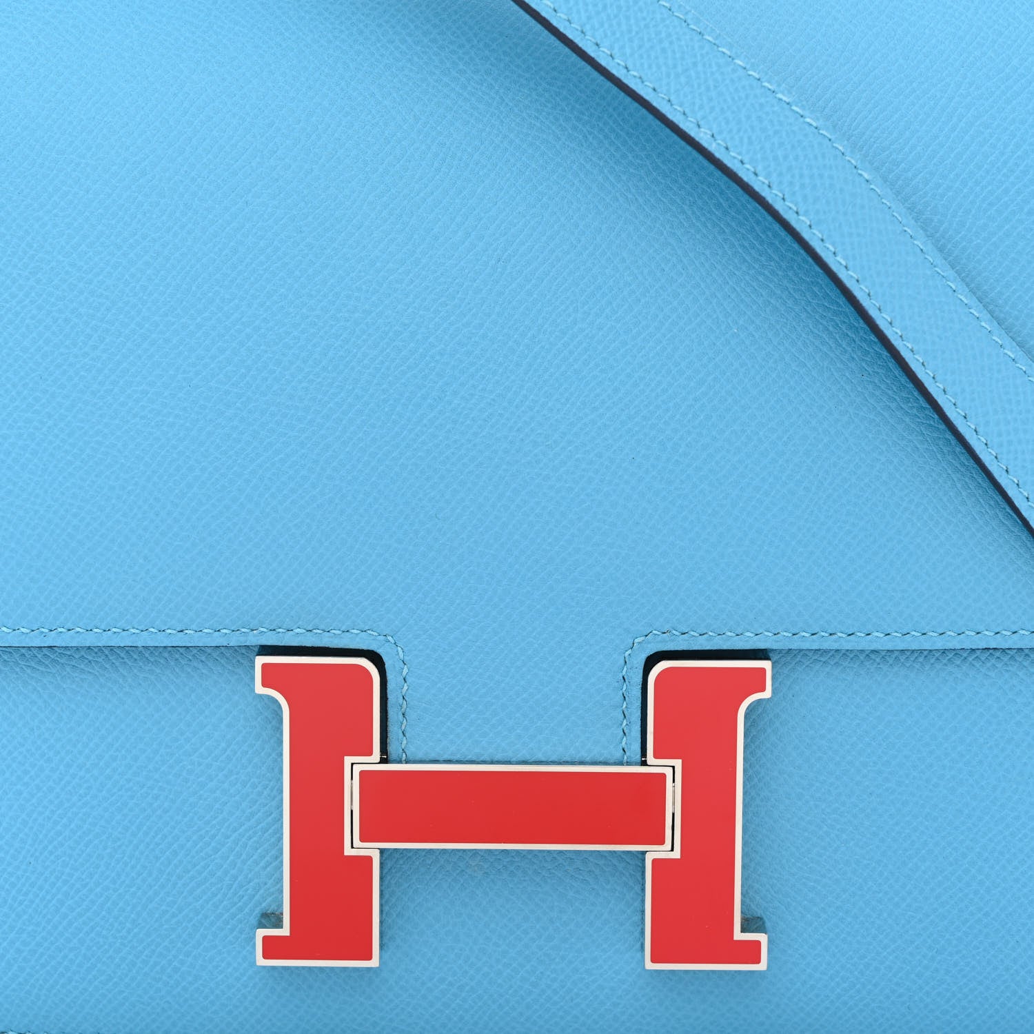 Hermes Epsom Enamel Constance 24 Bleu Du Nord Rouge 7 of 10