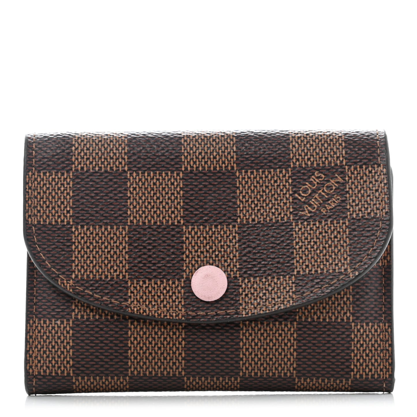 Damier Ebene Rosalie Coin Purse Rose Ballerine