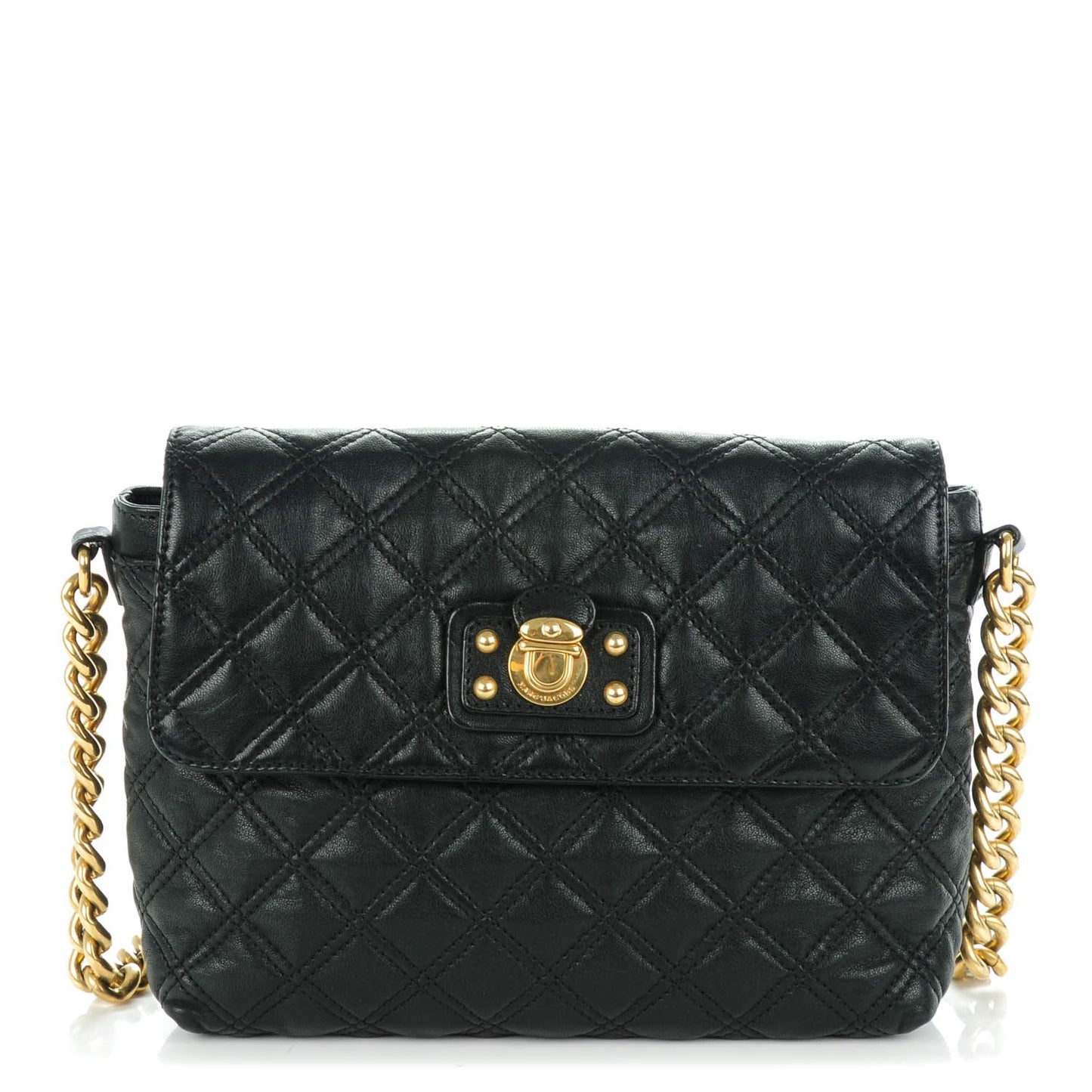 Lambskin Quilted The Large Single Flap Black