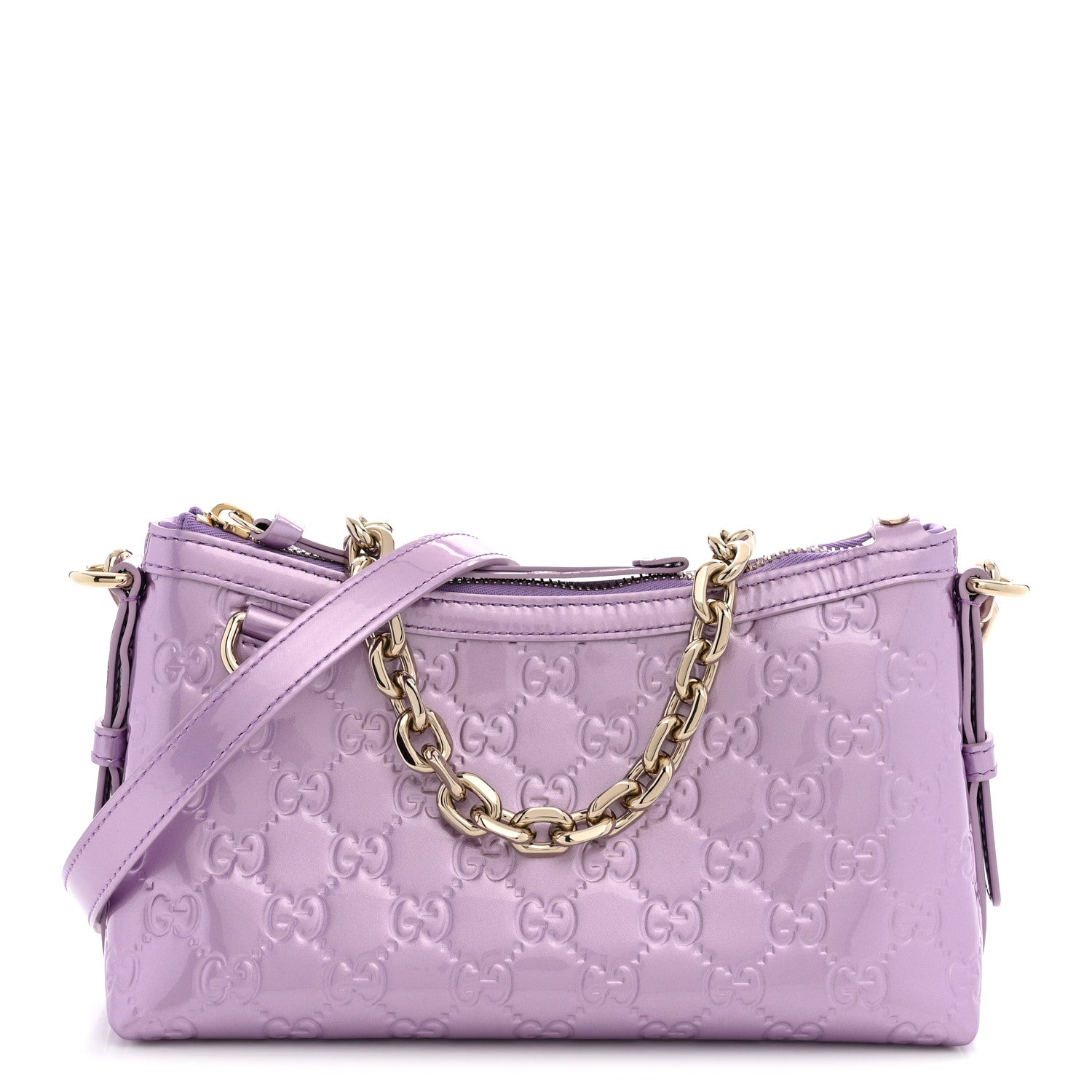 Gucci Shine Guccissima Emblem Small Shoulder Bag Lilac Haz 1 of 10