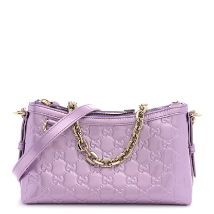 Gucci Shine Guccissima Emblem Small Shoulder Bag Lilac Haz 1 of 10