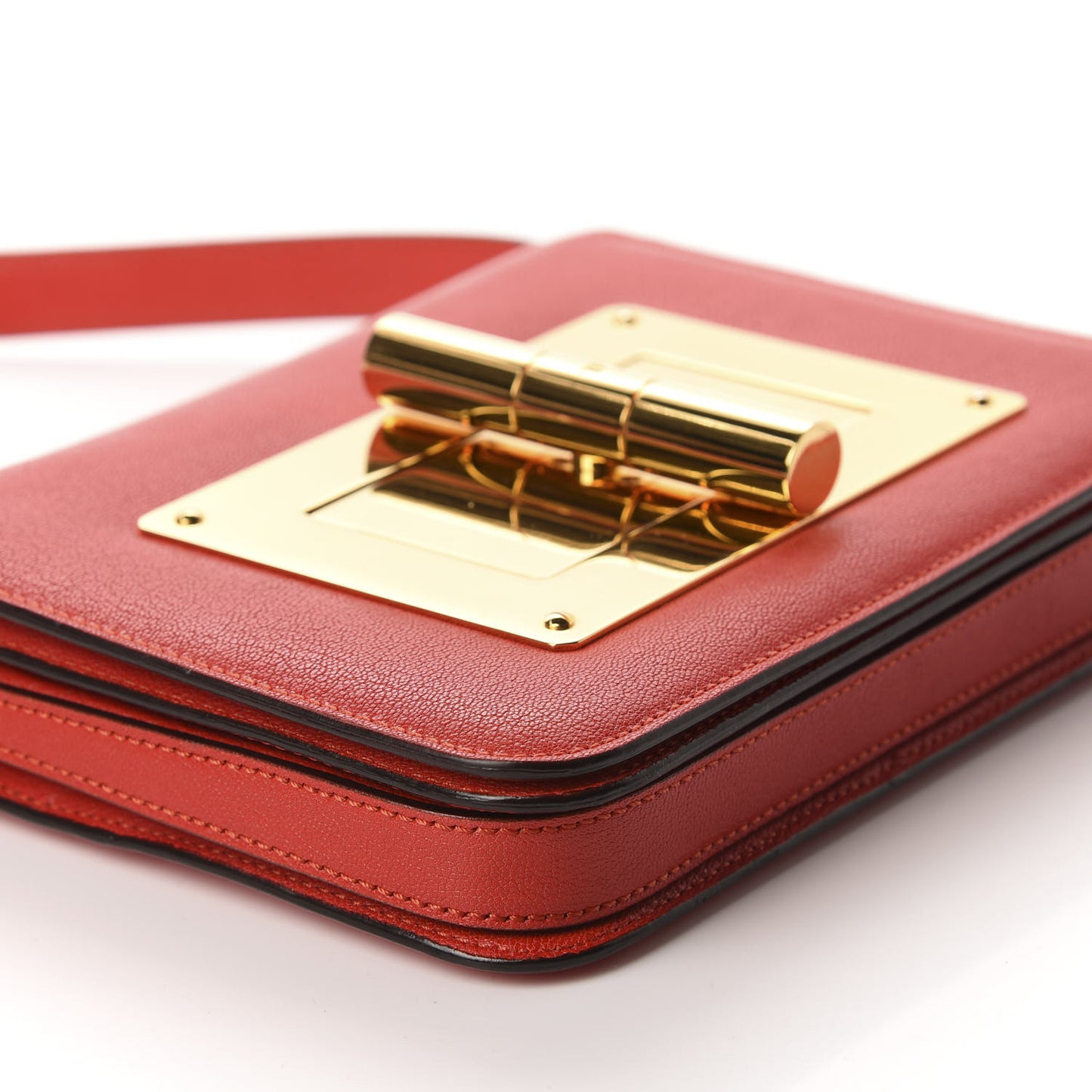 Goatskin Natalia Medium Shoulder Bag Red